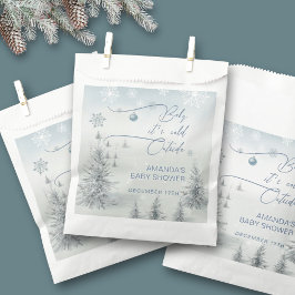 冬のワンダーランドその冷たい外の男の子の赤ちゃんシャワー フェイバーバッグ