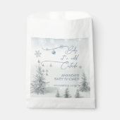 冬のワンダーランドその冷たい外の男の子の赤ちゃんシャワー フェイバーバッグ (正面)