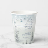 冬のワンダーランドその冷たい外の男の子の赤ちゃんシャワー 紙コップ (裏面)