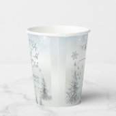 冬のワンダーランドその冷たい外の男の子の赤ちゃんシャワー 紙コップ (右)