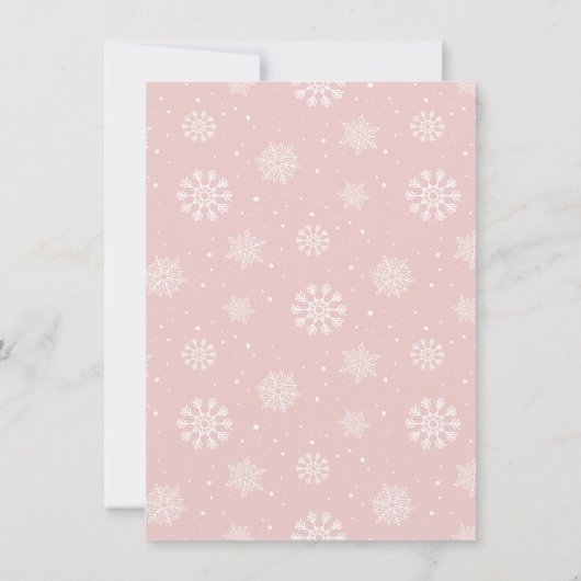 冬のワンダーランドその冷たい外の赤ちゃんシャワー サンキューカード (裏面)