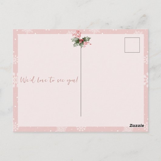 冬のワンダーランドその冷たい外の赤ちゃんシャワー ポストカード (裏面)