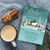 冬のワンダーランドその冷たい外の赤ちゃんシャワー 招待状