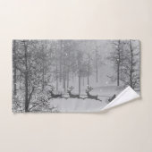 冬のワンダーランドでサンタのそり ハンドタオル (ハンドタオル)