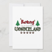 冬のワンダーランドで吠える – 犬のクリスマス サンキューカード (正面)