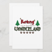 冬のワンダーランドで吠える – 犬のクリスマス サンキューカード (正面/裏面)