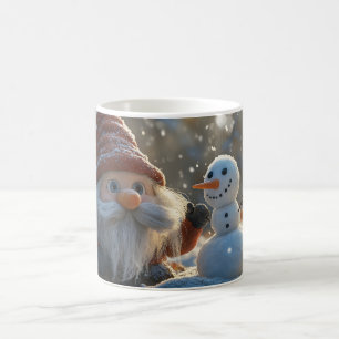冬のワンダーランドで愛らしい格言と雪だるま コーヒーマグカップ