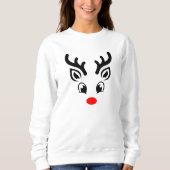 冬のワンダーランドとジョー、トナカイのクリスマス スウェットシャツ (正面)