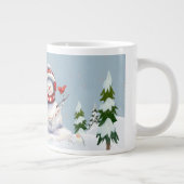 冬のワンダーランドと雪だるまラージマグ ジャンボコーヒーマグカップ (右)