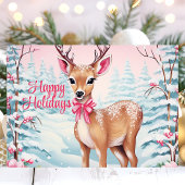 冬のワンダーランドにかわいいクリスマスディアー シーズンカード