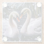 冬のワンダーランドにロマンチックな白鳥 ガラスコースター (裏面)