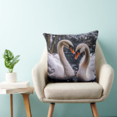 冬のワンダーランドにロマンチックな白鳥 クッション (椅子)