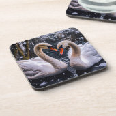 冬のワンダーランドにロマンチックな白鳥 コースター (左側)