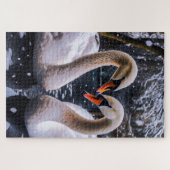 冬のワンダーランドにロマンチックな白鳥 ジグソーパズル (横)