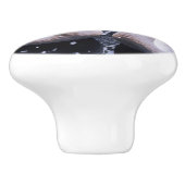 冬のワンダーランドにロマンチックな白鳥 セラミックノブ (側面)