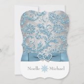 冬のワンダーランドに参加ハート結婚式の招待2 招待状 (正面)