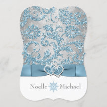 冬のワンダーランドに参加ハート結婚式の招待2