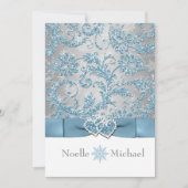 冬のワンダーランドに参加ハート結婚式の招待 招待状 (正面)