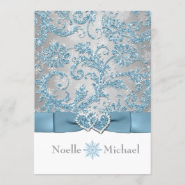 冬のワンダーランドに参加ハート結婚式の招待 招待状