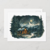 冬のワンダーランドに居心地の良いキャビン ポストカード (正面/裏面)