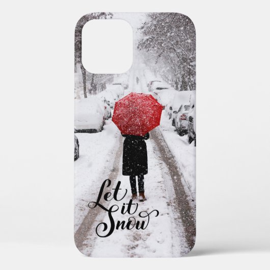 冬のワンダーランドに赤い傘 – 雪を入れる Case-Mate iPhoneケース (裏面)
