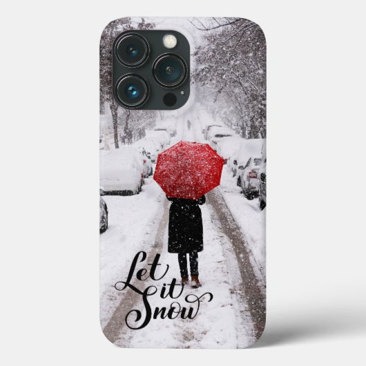 冬のワンダーランドに赤い傘 – 雪を入れる Case-Mate iPhoneケース (裏面)