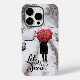 冬のワンダーランドに赤い傘 – 雪を入れる Case-Mate iPhone 14 PROケース
