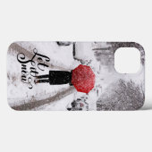 冬のワンダーランドに赤い傘 – 雪を入れる Case-Mate iPhoneケース (裏面 (横))