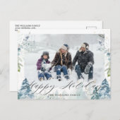 冬のワンダーランドのアルパイン雪のクリスマスフォト ポストカード (正面/裏面)