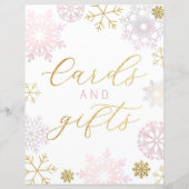 冬のワンダーランドのカードとギフトのサイン – ピンク (正面)