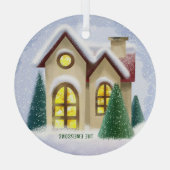 冬のワンダーランドのガラスのクリスマスオーナメント ガラスオーナメント (裏面)