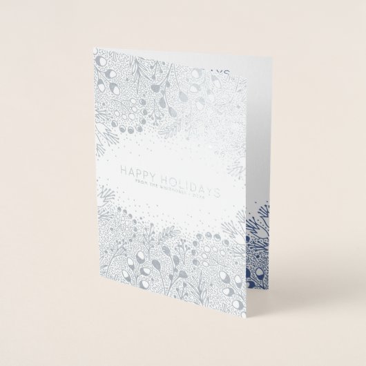 冬のワンダーランドのクリスマスと休日の写真 箔カード (正面)