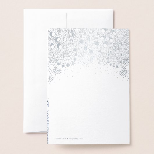 冬のワンダーランドのクリスマスと休日の写真 箔カード (裏面封筒付き)