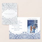 冬のワンダーランドのクリスマスと休日の写真 箔カード (ディスプレー)