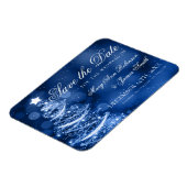 冬のワンダーランドのクリスマスウェディング日付を保存 マグネット (左側)