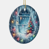 冬のワンダーランドのクリスマスオーナメント セラミックオーナメント (右)