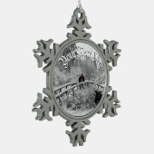 冬のワンダーランドのクリスマスカスタマイズ飾り スノーフレークピューターオーナメント (左)