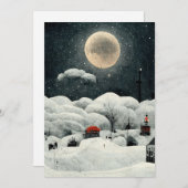 冬のワンダーランドのクリスマスカード シーズンカード (正面/裏面)