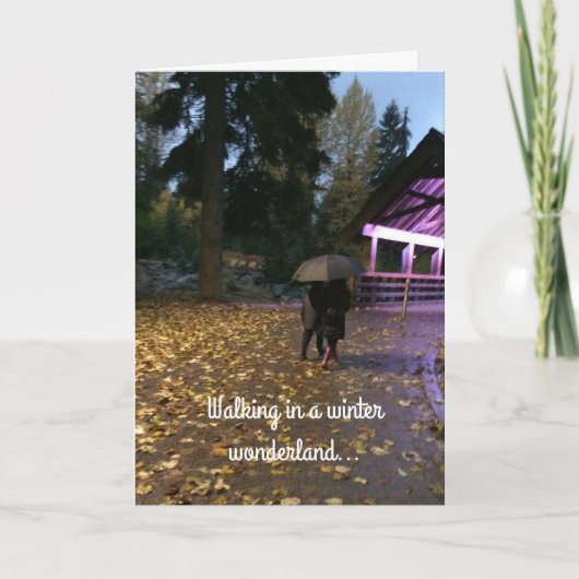 冬のワンダーランドのクリスマスグリーティング シーズンカード (正面)