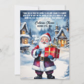冬のワンダーランドのクリスマスサンタベビーシャワー サンキューカード (正面)
