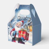 冬のワンダーランドのクリスマスサンタベビーシャワー フェイバーボックス (正面サイド)