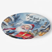 冬のワンダーランドのクリスマスサンタベビーシャワー ペーパープレート (アングル)