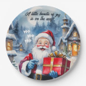 冬のワンダーランドのクリスマスサンタベビーシャワー ペーパープレート (正面)