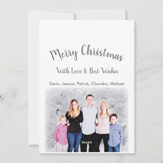 冬のワンダーランドのクリスマスツリー シーズンカード (裏面)