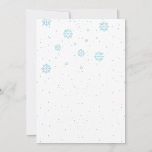 冬のワンダーランドのクリスマスベビーシャワー 招待状 (裏面)