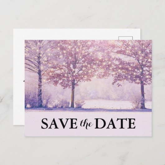 冬のワンダーランドのクリスマスホリデーを保存 案内ポストカード (正面/裏面)