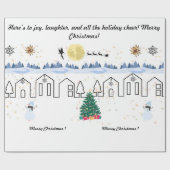 冬のワンダーランドのクリスマスラッピング紙 ラッピングペーパー (フラット)