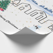 冬のワンダーランドのクリスマスラッピング紙 ラッピングペーパー (角)