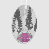 冬のワンダーランドのクリスマス装飾 – マゼンタ オーナメント (正面)