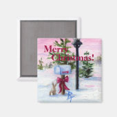 冬のワンダーランドのクリスマス!マグネット マグネット (正面/裏面)